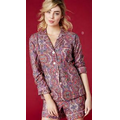 Boho Paisley Women's Flannel Long Sleeve 2 Piece Classic Shorty Pajamas